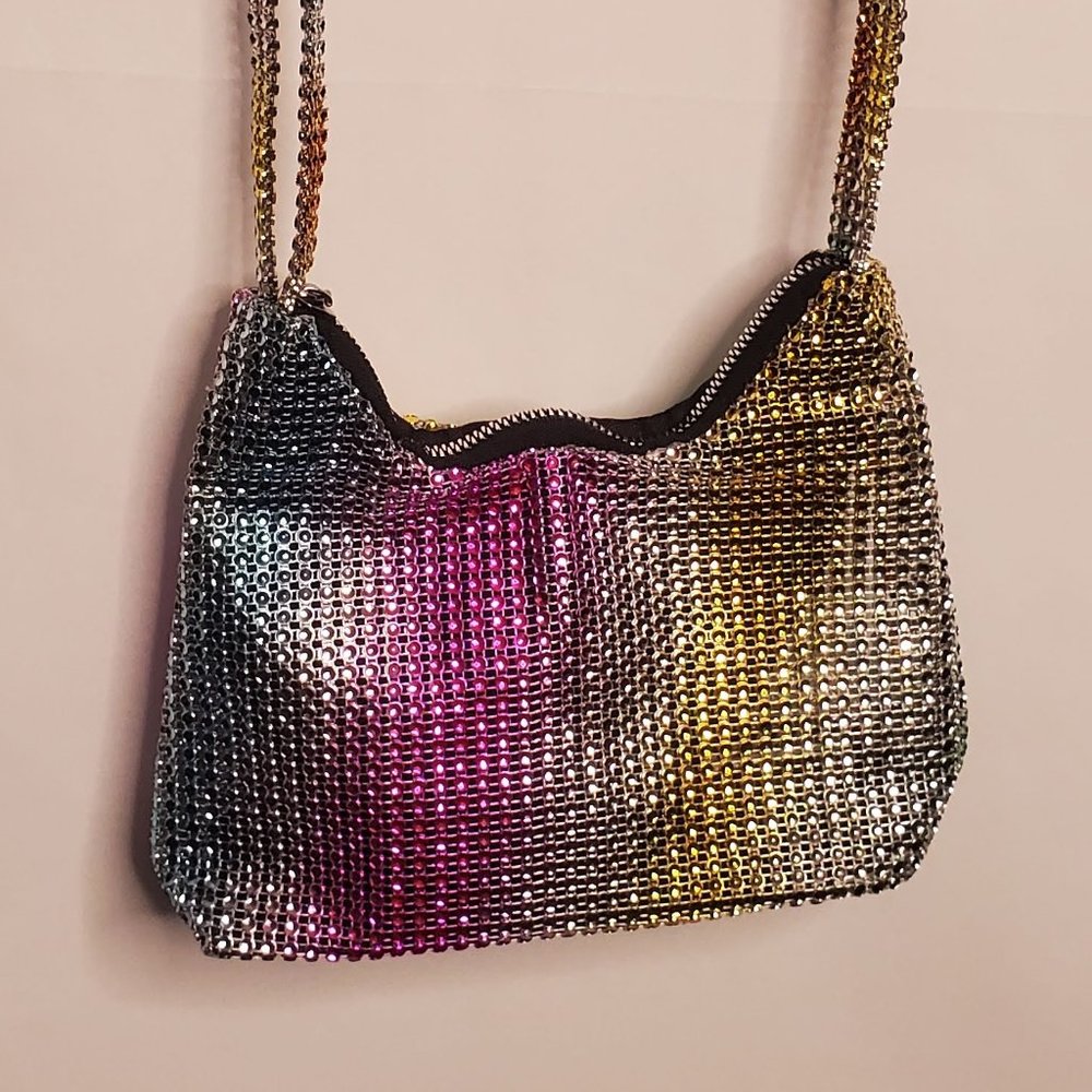 New! Glamours Rhinestone Rainbow Glam Party Shoulder Bag